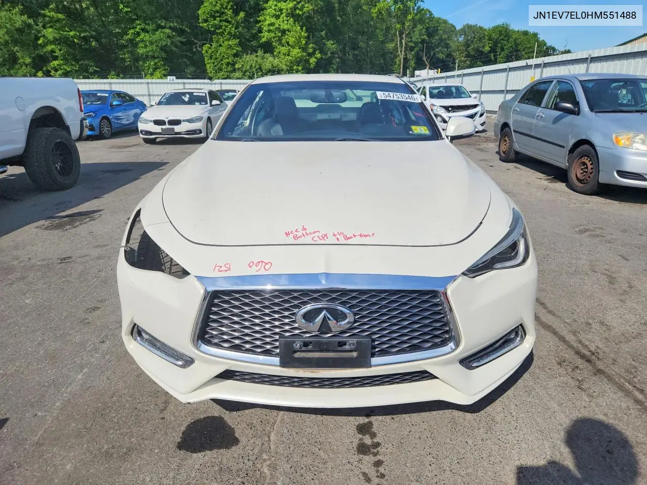 Auction sale of the 2017 Infiniti Q60 , vin: JN1EV7EL0HM551488, lot number: 54753546