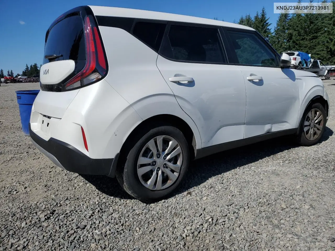 Auction sale of the 2023 Kia Soul , vin: KNDJ23AU3P7213981, lot number: 63465015