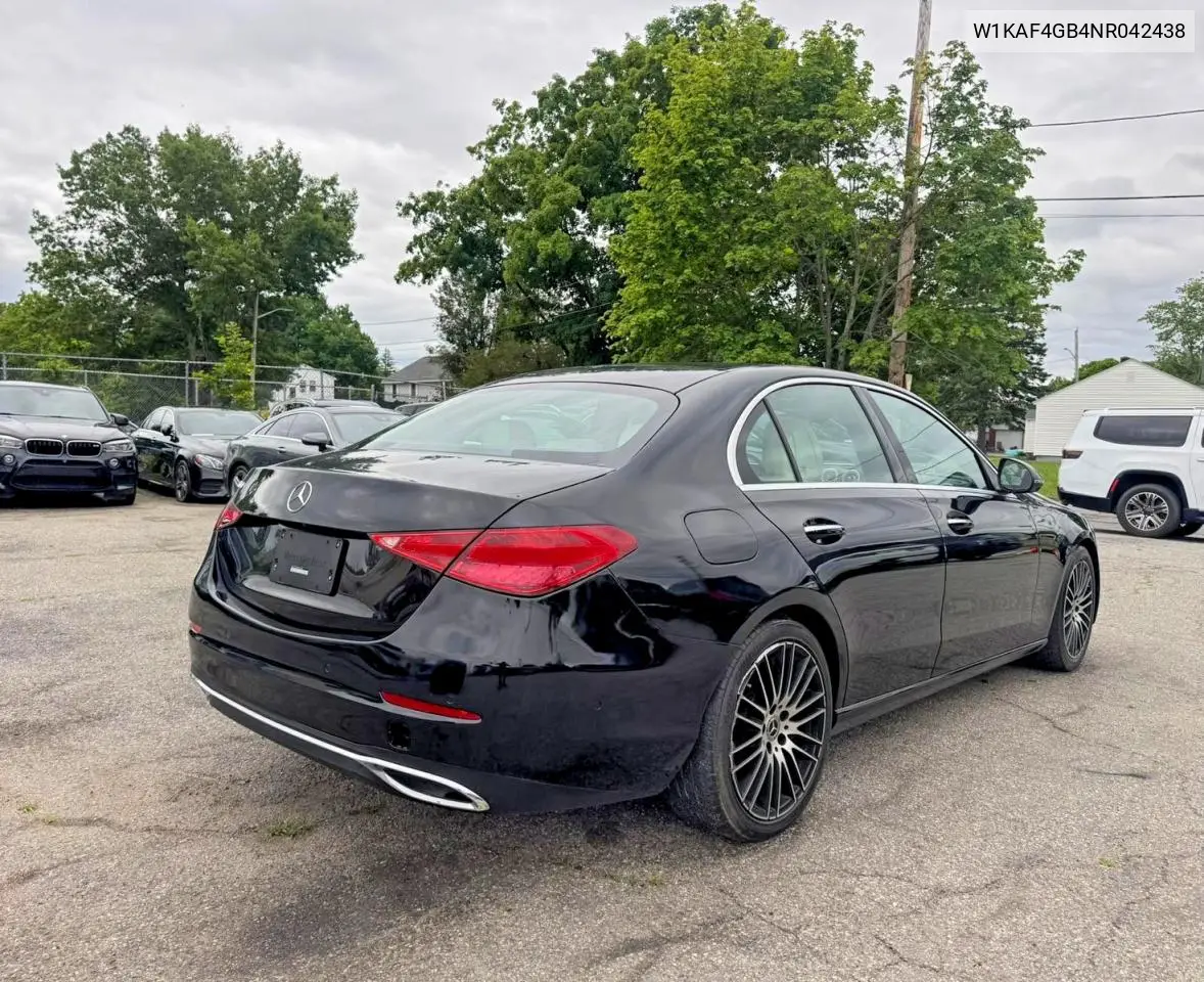 Auction sale of the 2022 Mercedes Benz C klasse , vin: W1KAF4GB4NR042438, lot number: 59127796