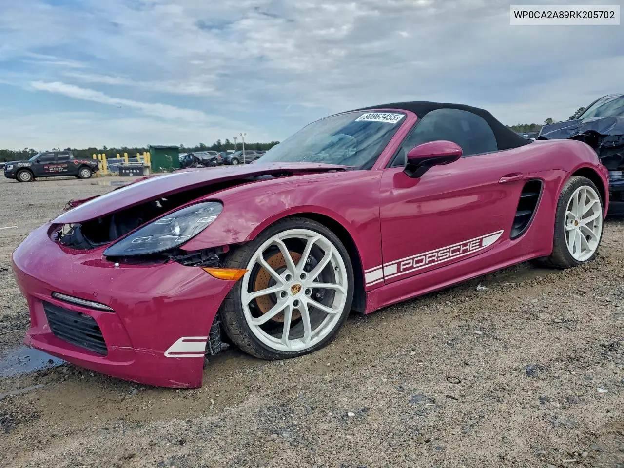 Auction sale of the 2024 Porsche Boxster , vin: WP0CA2A89RK205702, lot number: 98967455