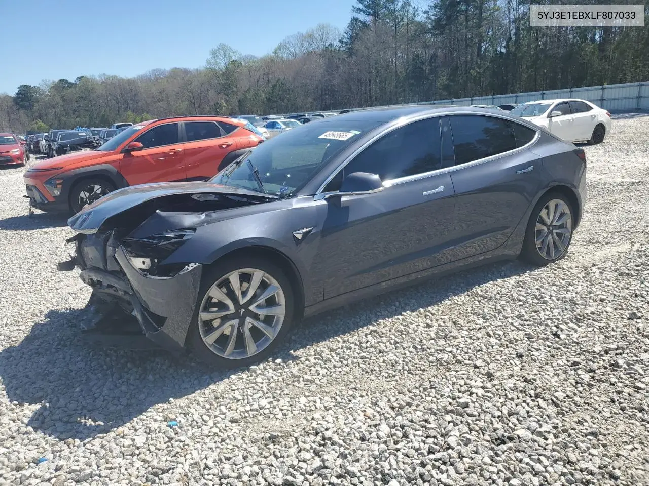 Auction sale of the 2020 Tesla Model 3 , vin: 5YJ3E1EBXLF807033, lot number: 49548665