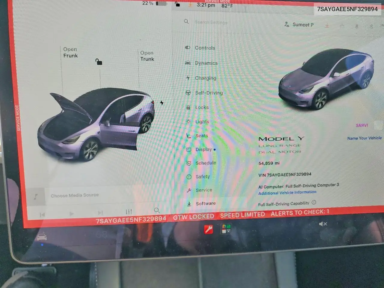Auction sale of the 2022 Tesla Model Y , vin: 7SAYGAEE5NF329894, lot number: 62052916
