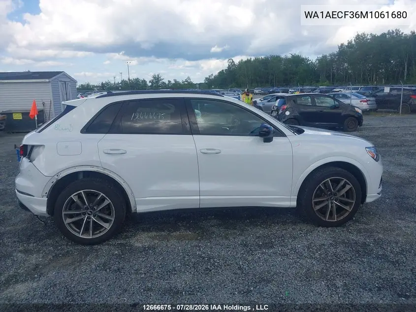 Auction sale of the 2021 Audi Q3 , vin: WA1AECF36M1061680, lot number: 12666675