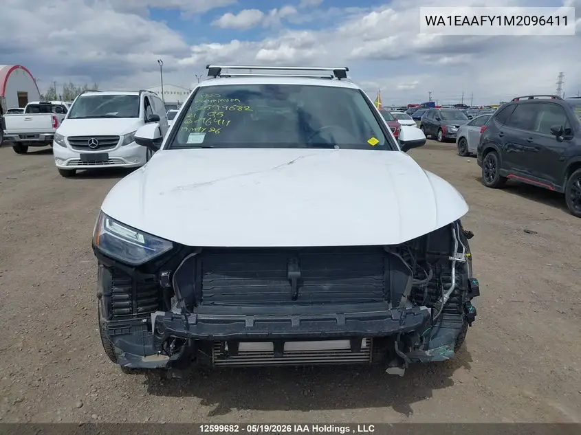 Auction sale of the 2021 Audi Q5 , vin: WA1EAAFY1M2096411, lot number: 12599682