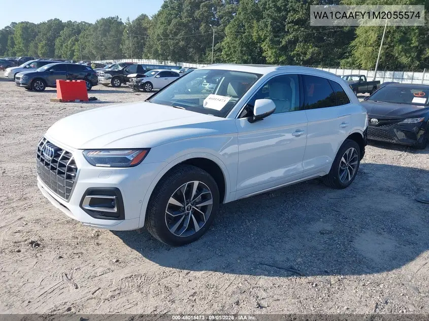 Auction sale of the 2021 Audi Q5 , vin: WA1CAAFY1M2055574, lot number: 46015473