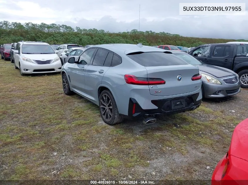 Auction sale of the 2022 BMW X4 , vin: 5UX33DT03N9L97955, lot number: 40526015