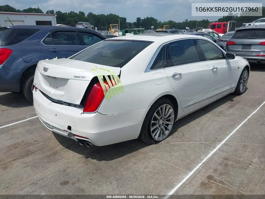 Auction sale of the 2016 Cadillac CT6 , vin: 1G6KK5R62GU167960, lot number: 45956395
