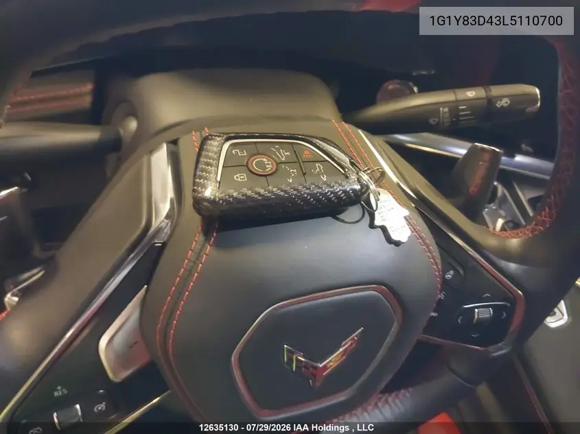 Auction sale of the 2020 Chevrolet Corvette , vin: 1G1Y83D43L5110700, lot number: 12635130
