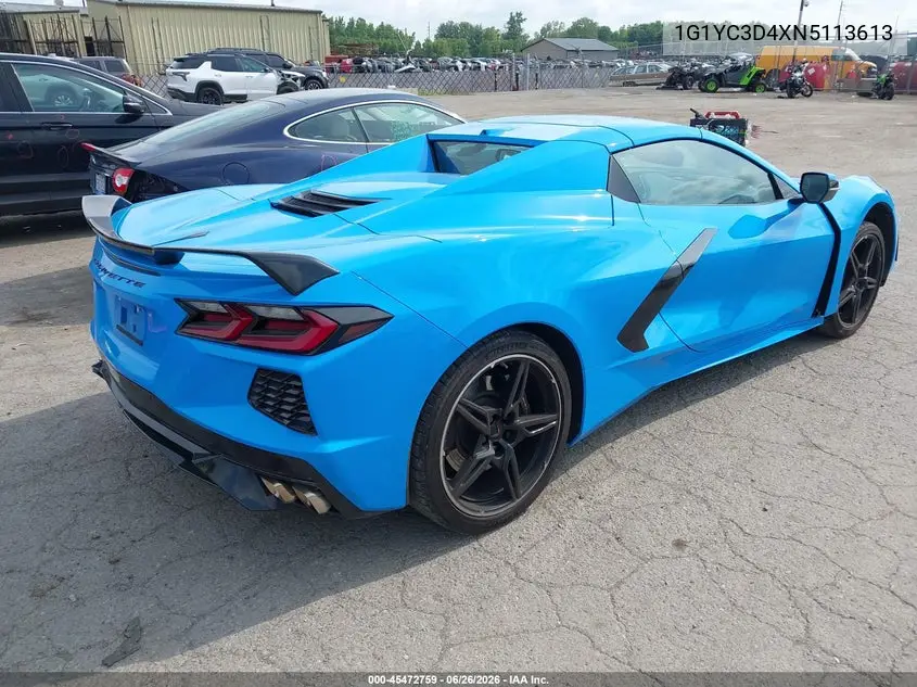 Auction sale of the 2022 Chevrolet Corvette , vin: 1G1YC3D4XN5113613, lot number: 45472759