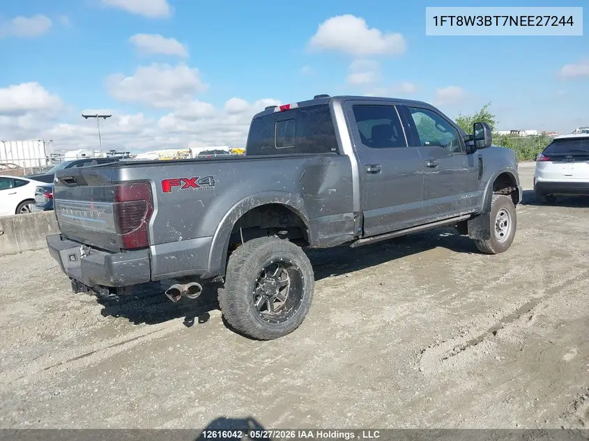 Auction sale of the 2022 Ford F350 , vin: 1FT8W3BT7NEE27244, lot number: 12616042