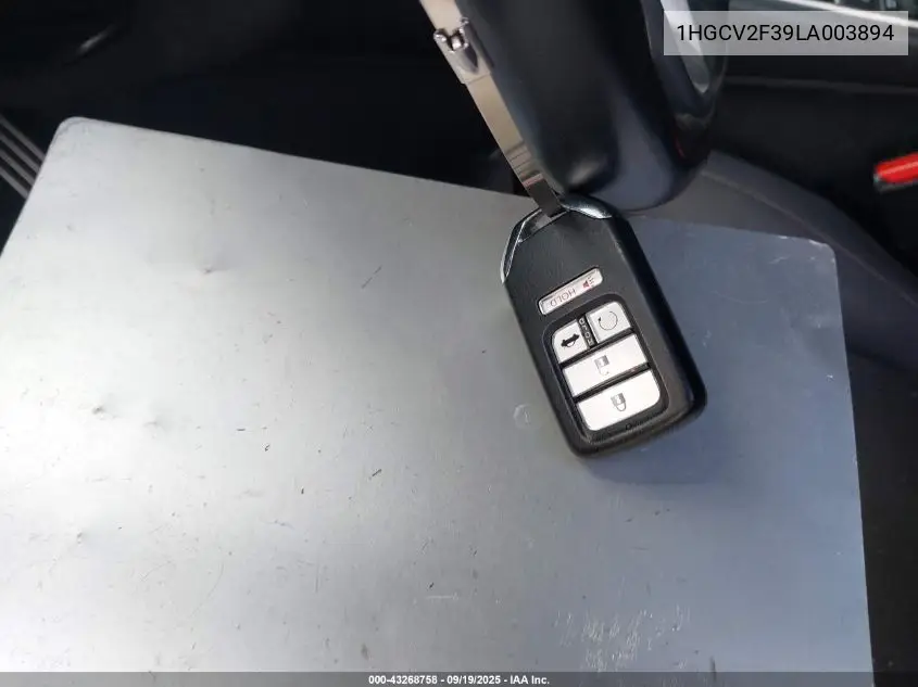Auction sale of the 2020 Honda Accord , vin: 1HGCV2F39LA003894, lot number: 43268758
