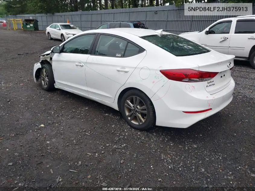 Auction sale of the 2018 Hyundai Elantra , vin: 5NPD84LF2JH375913, lot number: 42673016