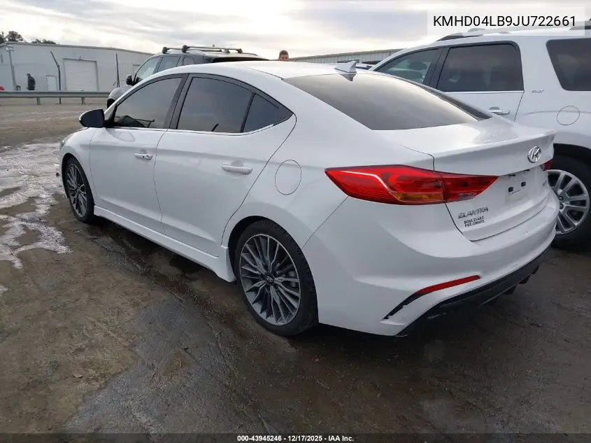 Auction sale of the 2018 Hyundai Elantra , vin: KMHD04LB9JU722661, lot number: 43945246