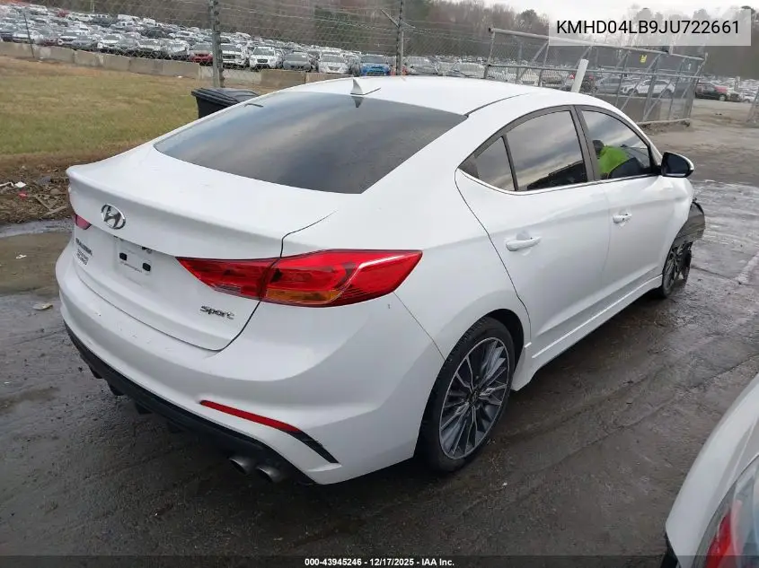 Auction sale of the 2018 Hyundai Elantra , vin: KMHD04LB9JU722661, lot number: 43945246