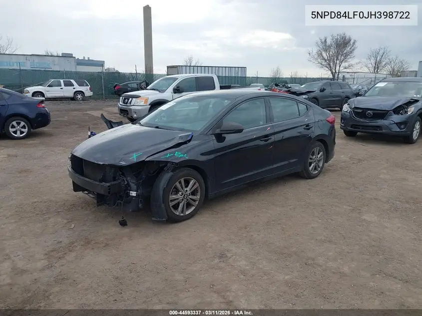 Auction sale of the 2018 Hyundai Elantra , vin: 5NPD84LF0JH398722, lot number: 44593337