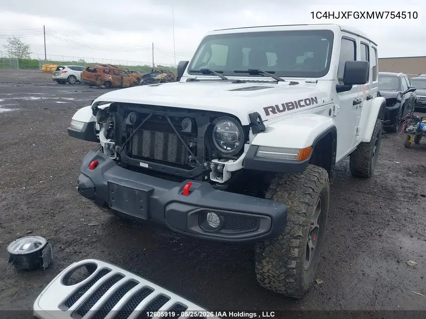Auction sale of the 2021 Jeep Wrangler , vin: 1C4HJXFGXMW754510, lot number: 12605919