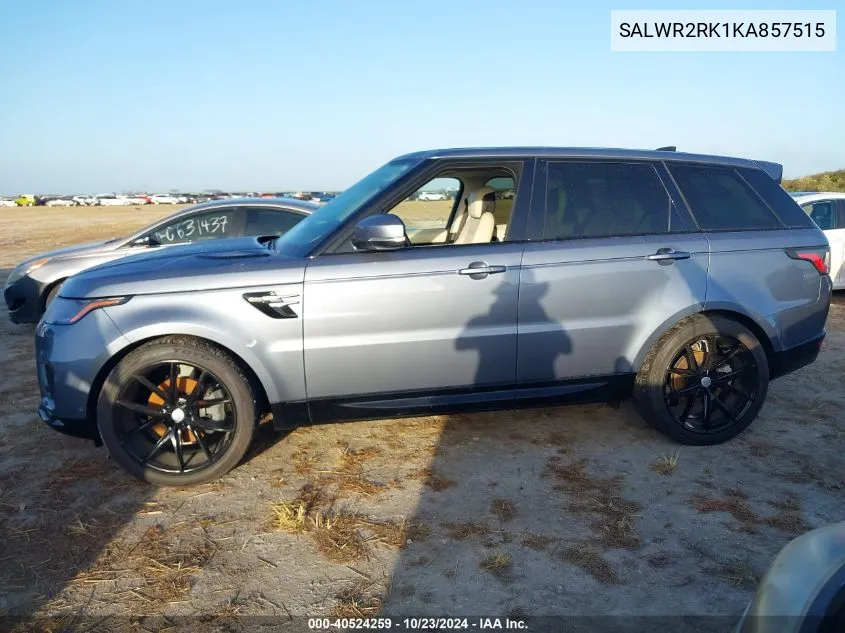 Auction sale of the 2019 Land Rover Range Rover Sport , vin: SALWR2RK1KA857515, lot number: 40524259
