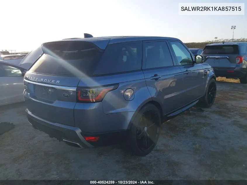 Auction sale of the 2019 Land Rover Range Rover Sport , vin: SALWR2RK1KA857515, lot number: 40524259