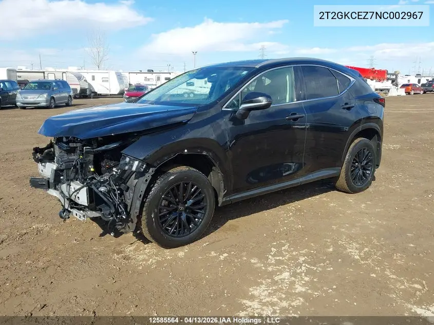 Auction sale of the 2022 Lexus NX , vin: 2T2GKCEZ7NC002967, lot number: 12585564