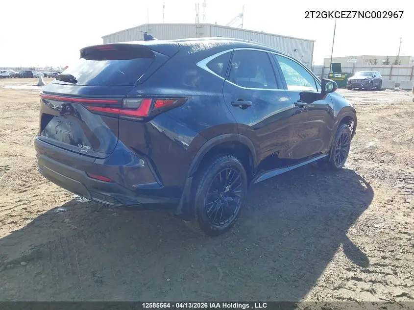 Auction sale of the 2022 Lexus NX , vin: 2T2GKCEZ7NC002967, lot number: 12585564