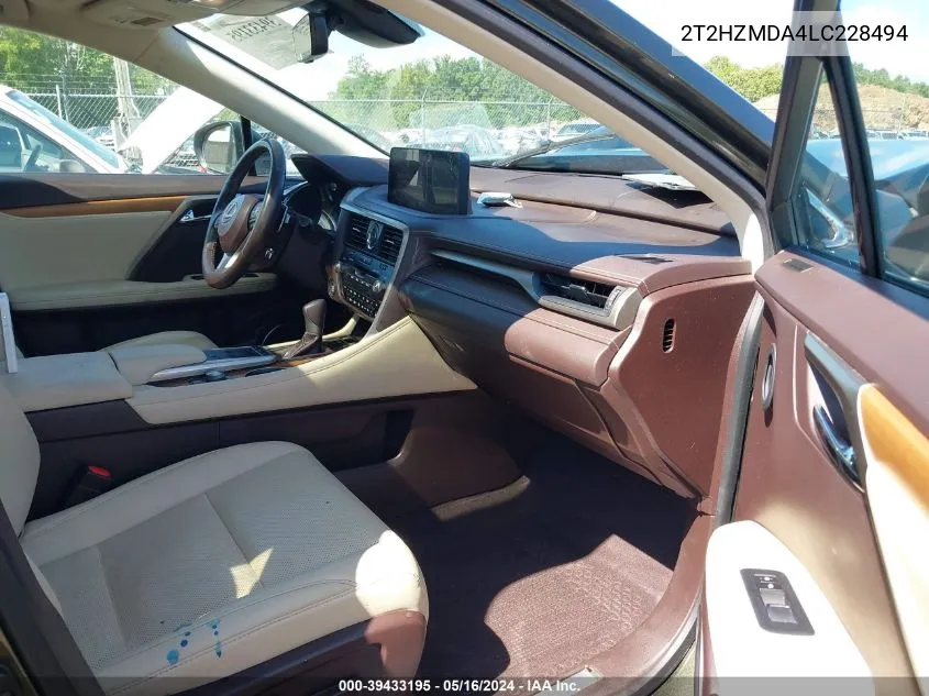 Auction sale of the 2020 Lexus RX , vin: 2T2HZMDA4LC228494, lot number: 39433195