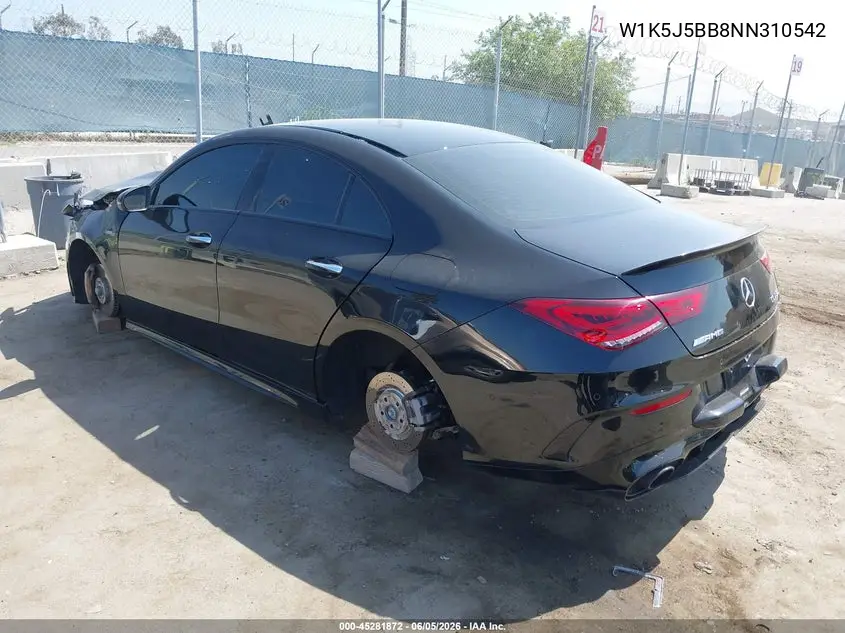 Auction sale of the 2022 Mercedes Benz CLA klasse AMG , vin: W1K5J5BB8NN310542, lot number: 45281872