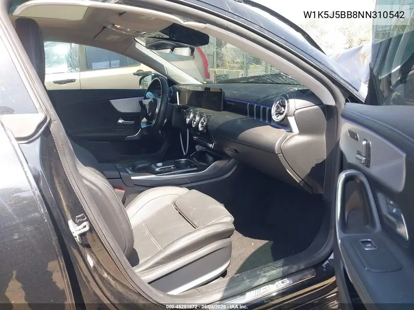 Auction sale of the 2022 Mercedes Benz CLA klasse AMG , vin: W1K5J5BB8NN310542, lot number: 45281872