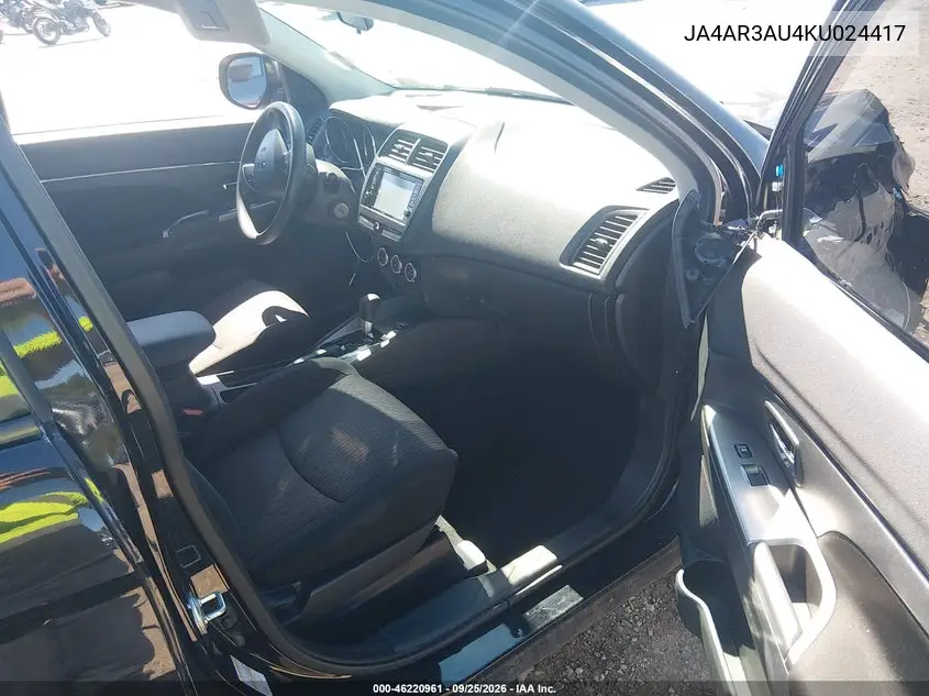 Auction sale of the 2019 Mitsubishi Outlander , vin: JA4AR3AU4KU024417, lot number: 46220961