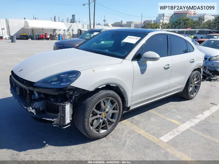 Auction sale of the 2021 Porsche Cayenne Coupe , vin: WP1BF2AY6MDA51099, lot number: 41932438