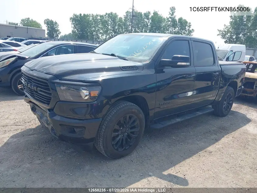 Auction sale of the 2019 RAM 1500 , vin: 1C6SRFFT6KN865006, lot number: 12658235