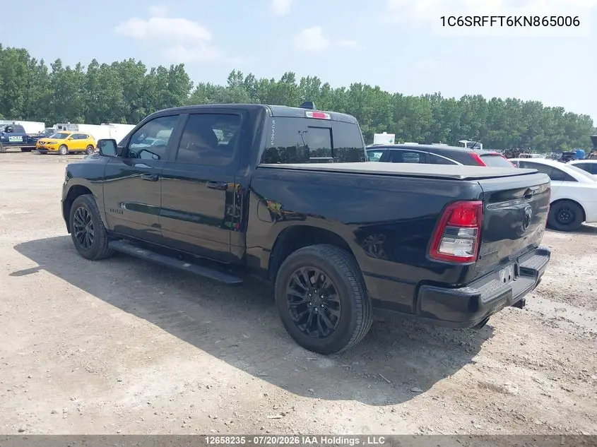 Auction sale of the 2019 RAM 1500 , vin: 1C6SRFFT6KN865006, lot number: 12658235