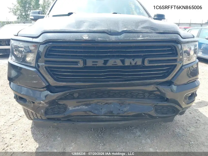 Auction sale of the 2019 RAM 1500 , vin: 1C6SRFFT6KN865006, lot number: 12658235