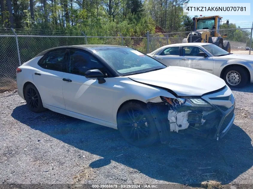 Auction sale of the 2022 Toyota Camry , vin: 4T1KZ1AK6NU070781, lot number: 39088679