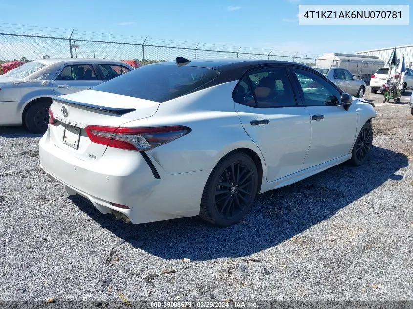 Auction sale of the 2022 Toyota Camry , vin: 4T1KZ1AK6NU070781, lot number: 39088679