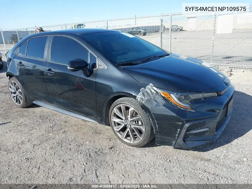 Auction sale of the 2022 Toyota Corolla , vin: 5YFS4MCE1NP109575, lot number: 41889417