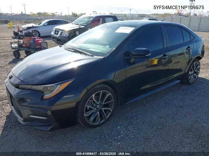 Auction sale of the 2022 Toyota Corolla , vin: 5YFS4MCE1NP109575, lot number: 41889417