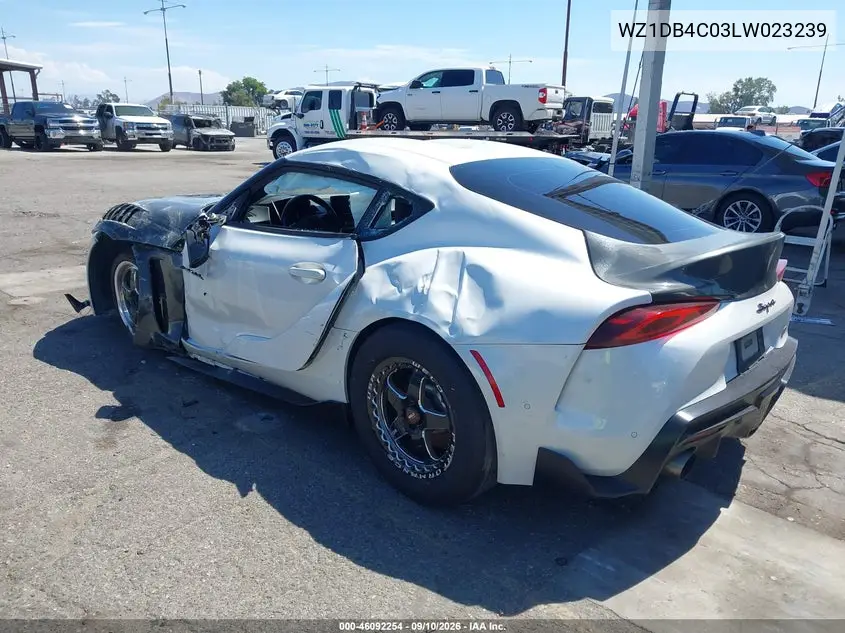 Auction sale of the 2020 Toyota Supra , vin: WZ1DB4C03LW023239, lot number: 46092254